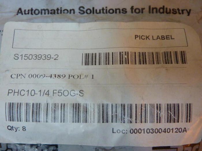 PARKER Straight Thread Connector 10-1/4 F50G-S #29466