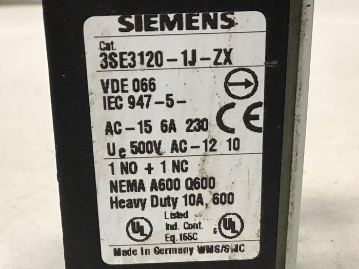 Used SIEMENS Limit Switch 3SE3 120-1J-ZX #121121
