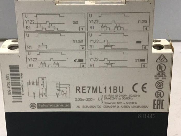 Used SCHNEIDER ELECTRIC Time Delay Relay RE7ML11BU #131880