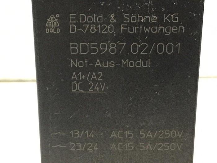 Used E DOLD & SOHNE KG Emergency Stop Module BD5987.02/001 #129530