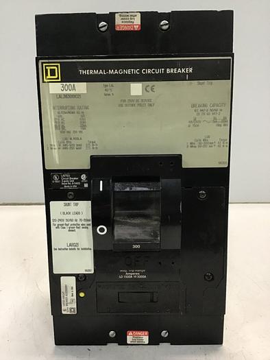 Used SQUARE D 300 Amp Circuit Breaker LAL363001021 Used