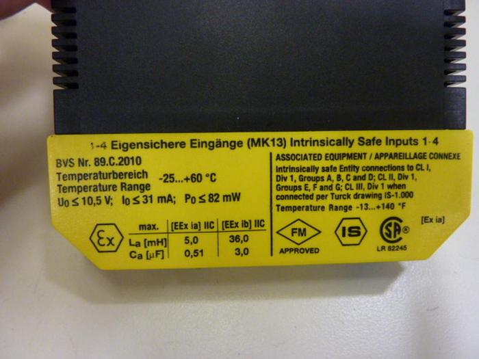 Used TURCK ELEKTRONIK Amplifier MK13-VP-EX0/24VDC #61864