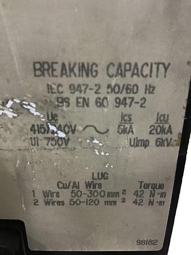 Used SQUARE D 300 Amp Circuit Breaker LAL36300 #145127