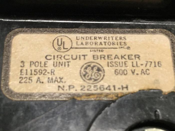Used GENERAL ELECTRIC / GE 125 Amp Circuit Breaker TFJ236125 Used