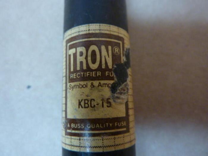 Used BUSSMANN 15 Amp Rectifier Fuse KBC-15 #36092