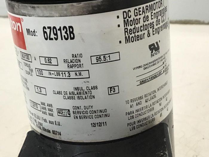 Used DAYTON Gearmotor 6Z913B #129220