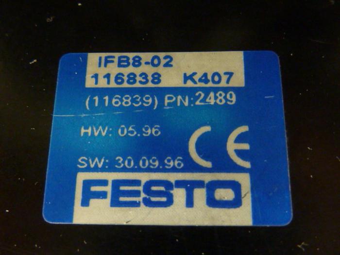 Used FESTO Control Block / Valve Terminal IFB8-02 #52847