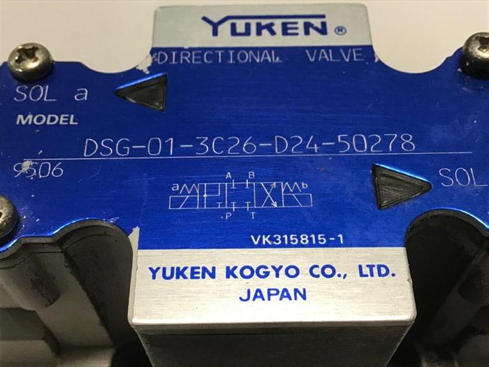Used YUKEN Directional Valve DSG-01-3C26-D24-50278 #111899