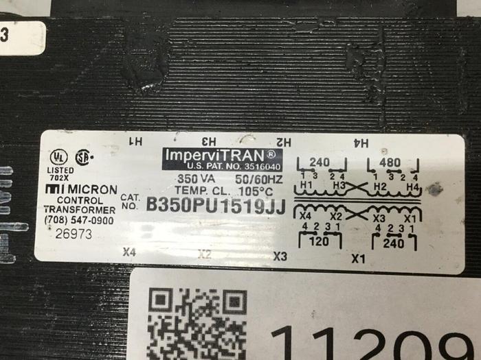 Used IMPERVITRAN 350 VA Transformer B350PU1519JJ #112095