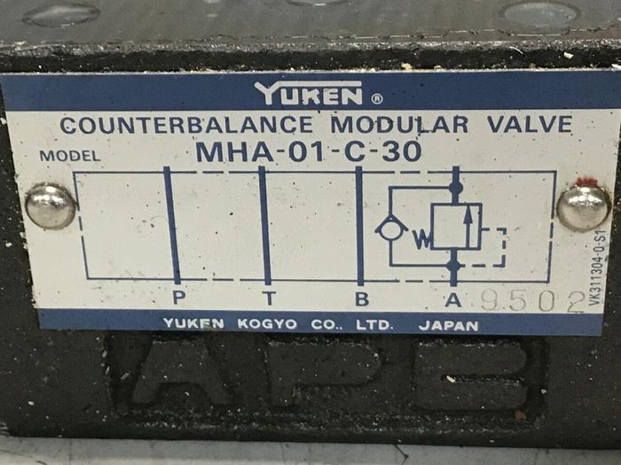 Used YUKEN Counterbalance Modular Valve MHA-01-C-30 #136566