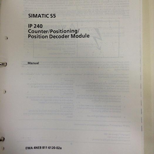 Used SIEMENS Manual 6ES5 998-0TB22 #70732