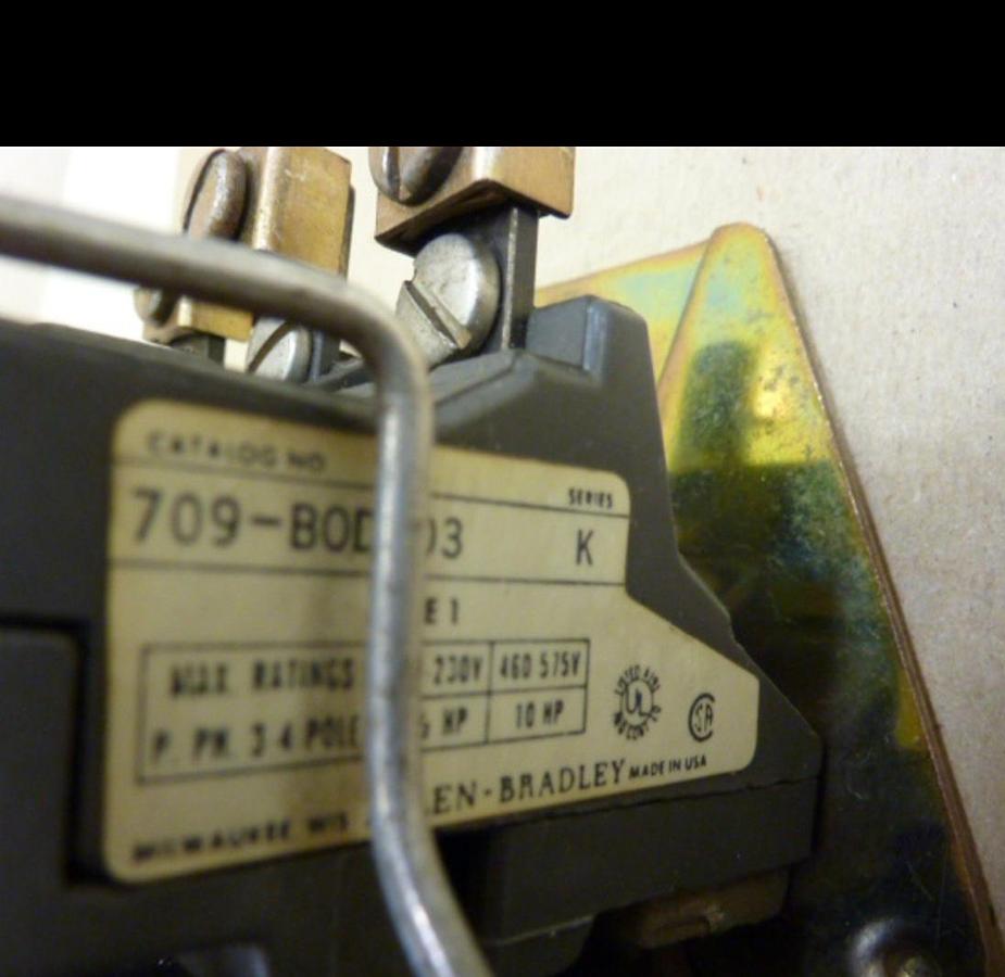 Used ALLEN BRADLEY Motor Starter Size 1 709-BOD103 SER K USED