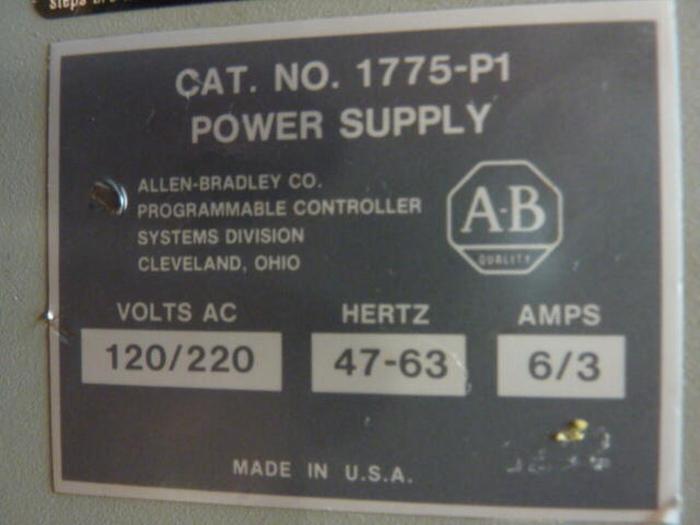 Used ALLEN BRADLEY Power Supply 1775-P1 #27986