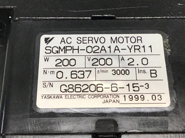 Used YASKAWA Servo Motor SGMPH-02A1A-YR11 #131362
