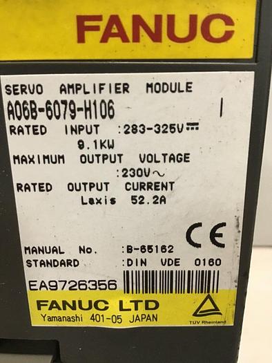 Used FANUC Servo Amplifier Drive A06B-6079-H106 #135805