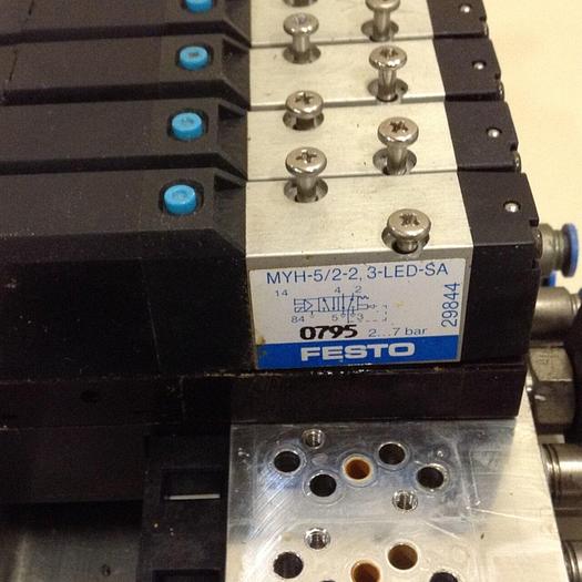 Used FESTO Control Block w/ Valves VIMP-MINI-1/8-8-SA #70609
