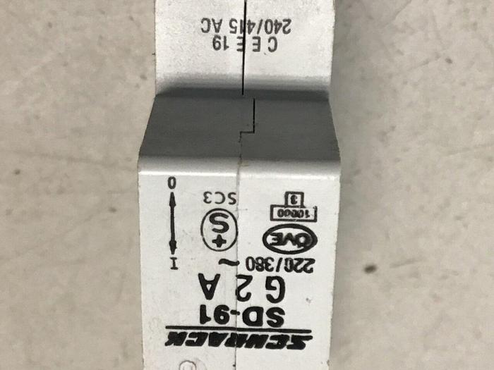 Used SCHRACK 2 Amp Circuit Breaker SD-91G 2A #119662
