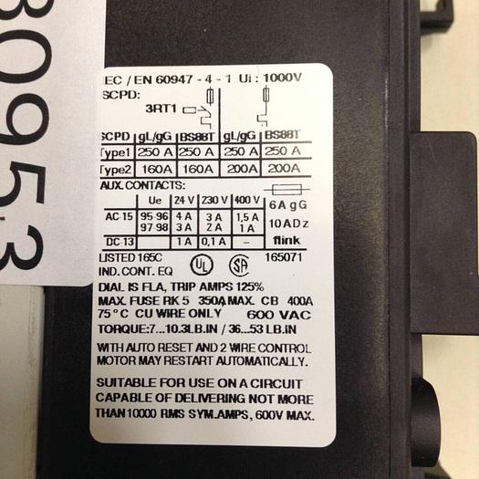 Used SIEMENS Overload Relay 3RU1 146-4MB0 USED #80953