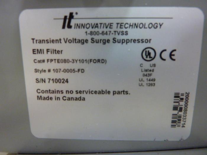 INNOVATIVE TECHNOLOGY INC Surge Suppressor FPTE080-3Y101 #46248