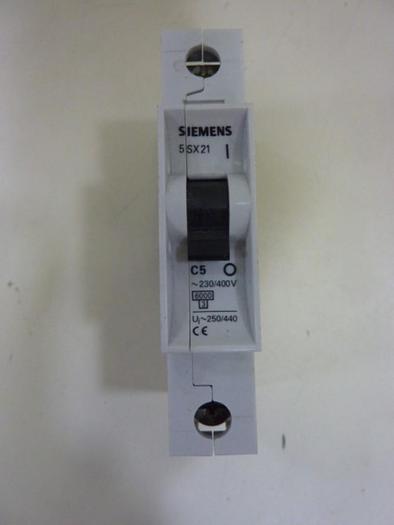 Used SIEMENS 5 Amp Circuit Breaker 5SX21-C5 #64272