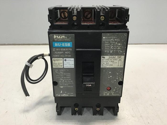 Used FUJI ELECTRIC 70 Amp Circuit Breaker BU-ESB3070 #129401