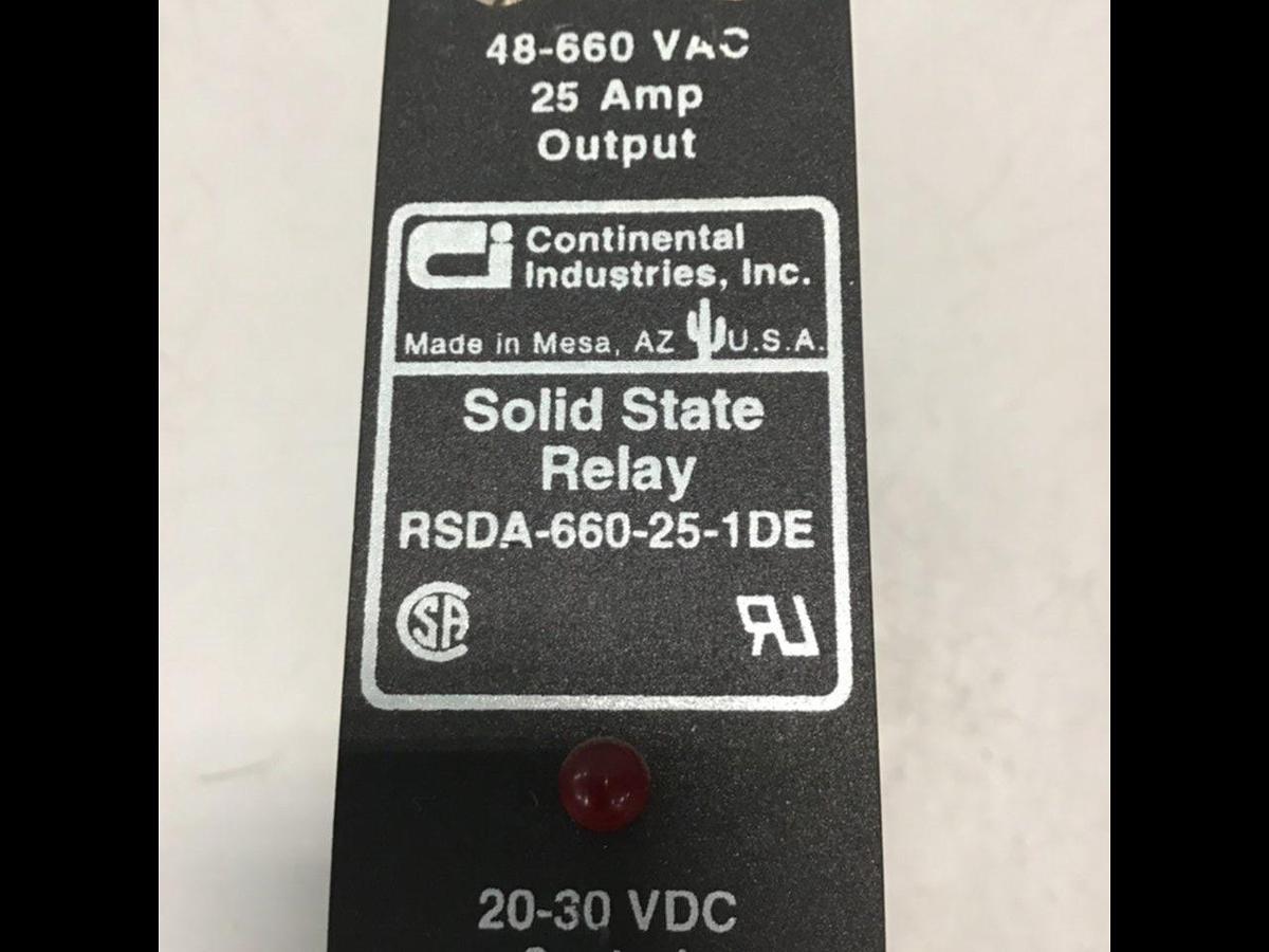 Used CONTINENTAL INDUSTRIES Solid State Relay RSDA-660-25-1DE Used