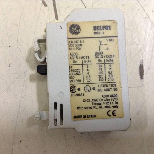 Used GENERAL ELECTRIC / GE Auxiliary Contact Block BCLF01 #88115