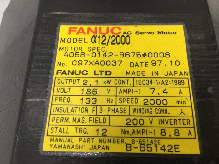 Used FANUC Servo Motor A06B-0142-B675/0006 Used