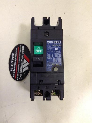 Used MITSUBISHI 10 Amp Circuit Breaker NF30-SP-10 #75218