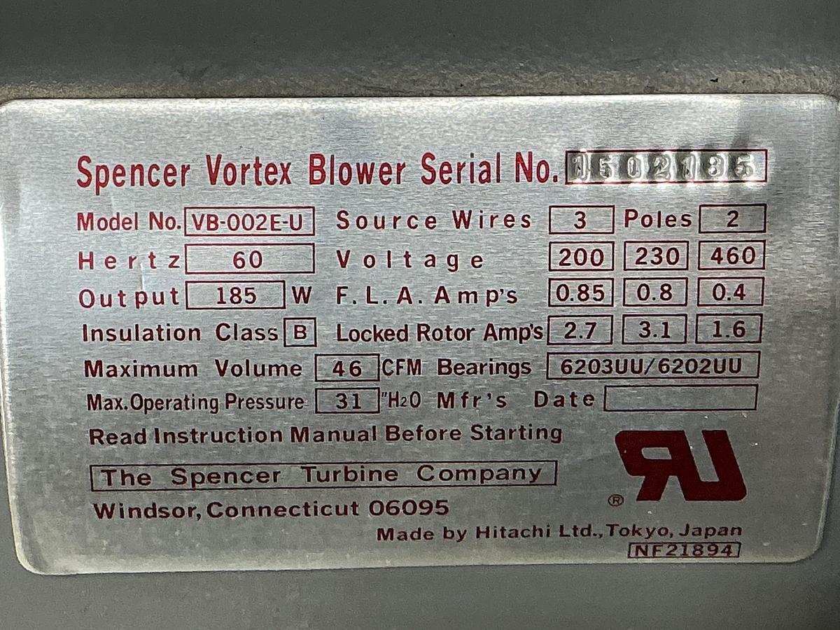 Used SPENCER VORTEX VB-002E-U