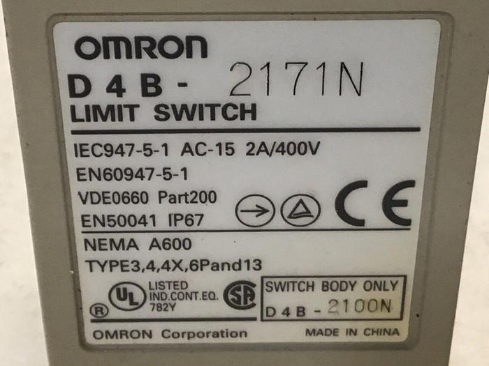 Used OMRON Limit Switch D4B-2171N #122006