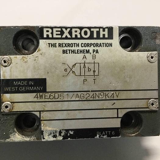Used REXROTH Solenoid Valve 4WE6D51AG24N9K4V #93377