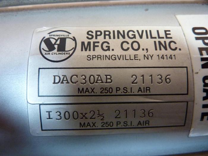 Used SPRINGVILLE MFG CO Slide for Material Handling DAC30AB 21136 #23355