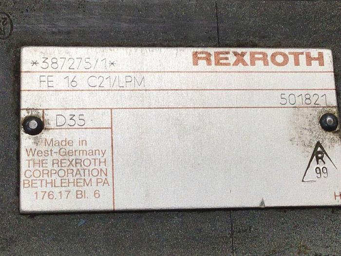 Used REXROTH 2-Way Proportional Valve FE16C21/LPM #115851