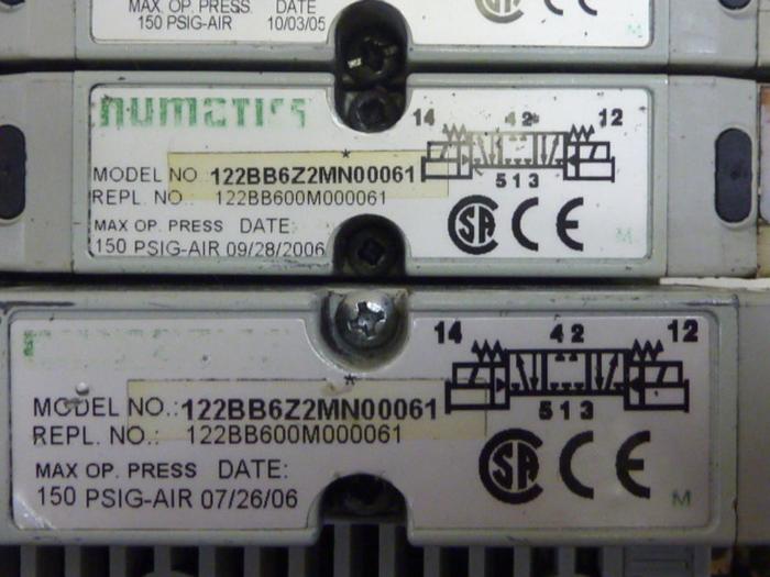 Used NUMATIC Manifold Block & Pneumatic Valves 239-1174 #63008