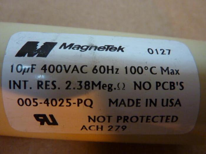 Used MAGNETEK Capacitor 10 uF 005-4025-PQ USED