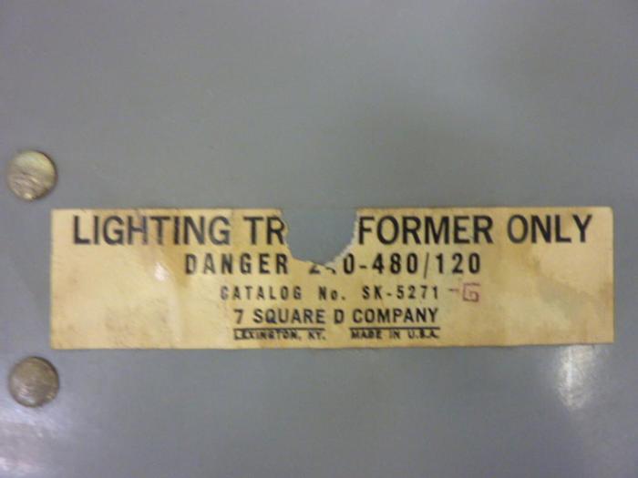 Used SQUARE D Transformer Disconnect SK-5271 #65827