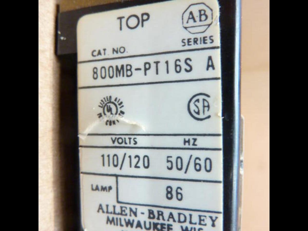 Used ALLEN BRADLEY Push Button 800MB-PT16S RED Used