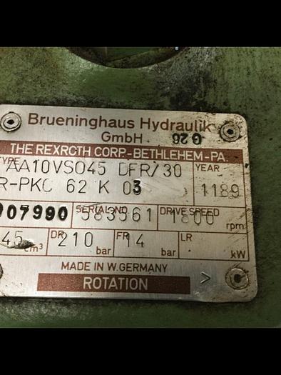 Used REXROTH Hydraulic Pump AA10VSO45DFR30RPKO62K03 #117232