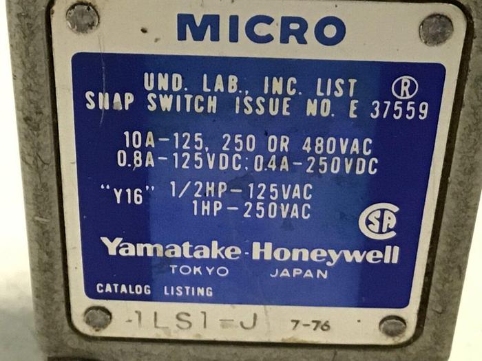 Used YAMATAKE Micro Limit Switch 1LS1-J #122153