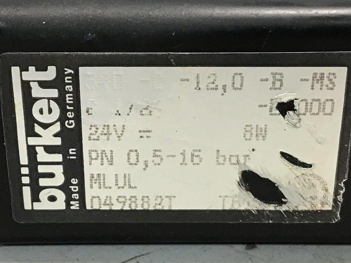 Used BURKERT Valve 340-C-12,0-B-MS #118827