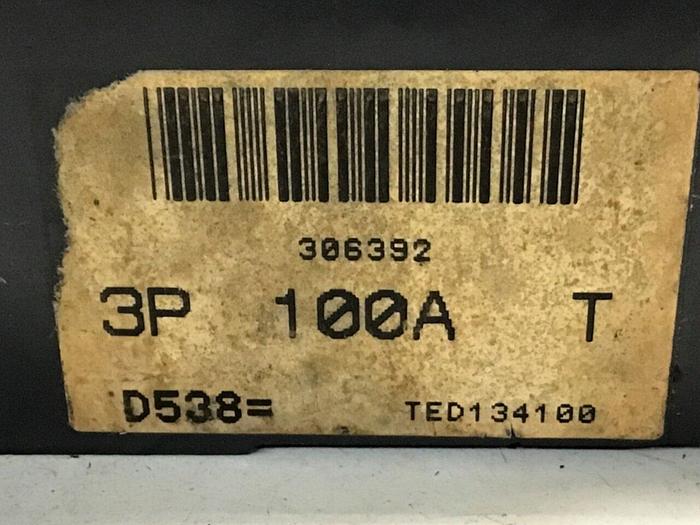 Used GE 100 Amp Circuit Breaker TED134100 #133233