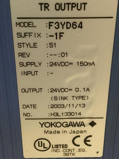 Used YOKOGAWA Output Module F3YD64 #101495