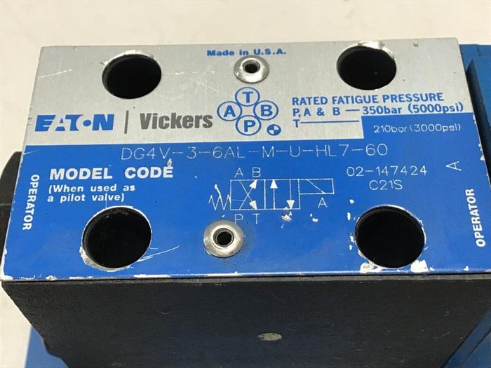 Used VICKERS Valve DG4V-3-6AL-M-U-HL7-60 #136506