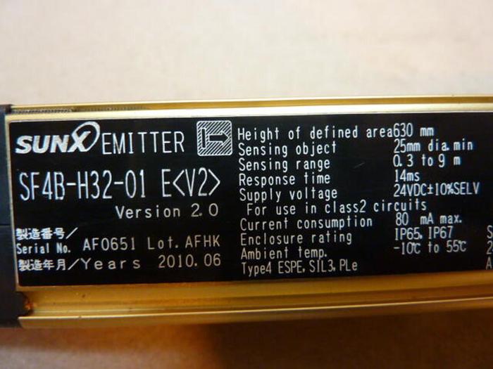 Used SUNX LTD Light Curtain Emitter SF4B-H32-01 EV2 #37057