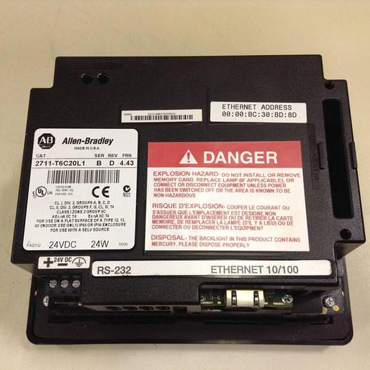 Used ALLEN BRADLEY Panel View 600 2711-T6C20L1 SER B Used