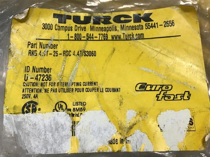 Used TURCK ELEKTRONIK Cable U-47236 RKG 4.4T-25-RSC #140339