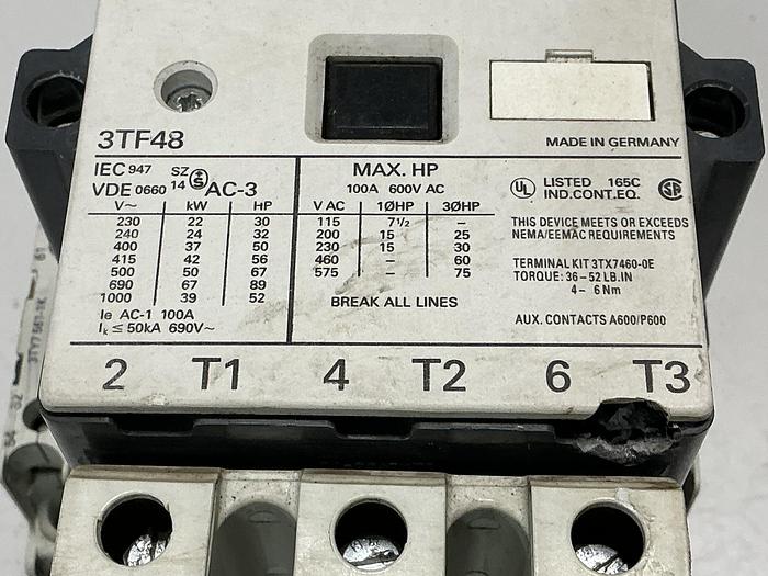 Used SIEMENS 3TF4822-OAK6