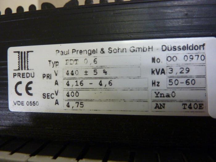 Used PAUL PRENGEL & SOHN Transformer PDT 0,6 #59016