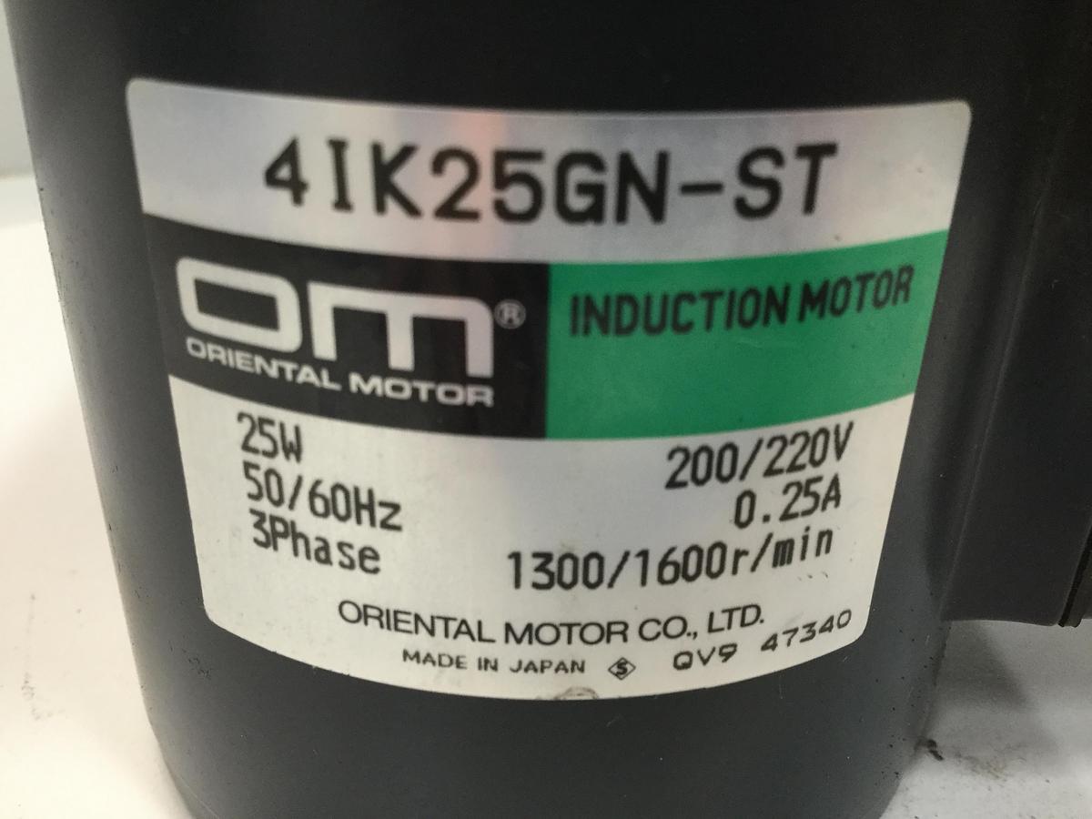 Used ORIENTAL MOTOR Induction Motor 4IK25GN-ST USED